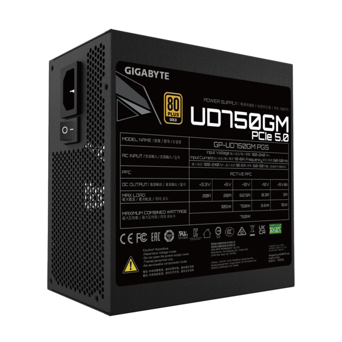 Захранващ блок Gigabyte UD750GM PG5 , 750W, 80+ GOLD - Image 5