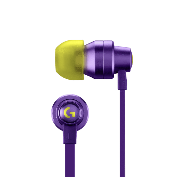 Геймърски слушалки с микрофон Logitech G333 In-ear 3.5 mm + USB-C adapter, тапи жични, лилави - Image 3