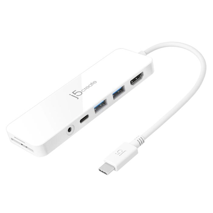 6-портов хъб j5create Mini Dock JCD373, USB, HDMI, SD, 3.5 mm jack - Image 1