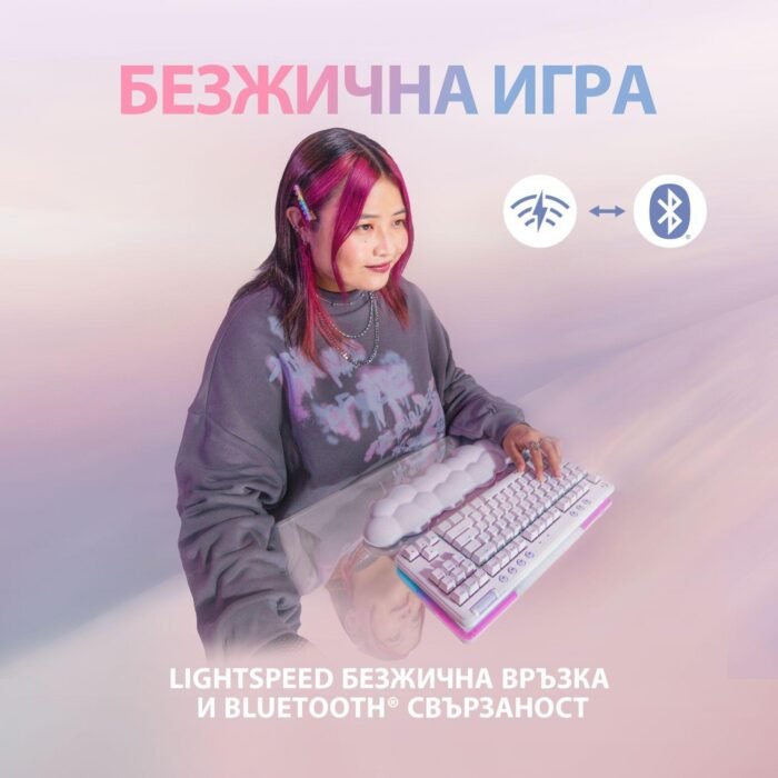 Безжична геймърска механична клавиатура Logitech G G715, TKL, Tactile, RGB LED, US Layout, бяла - Image 7