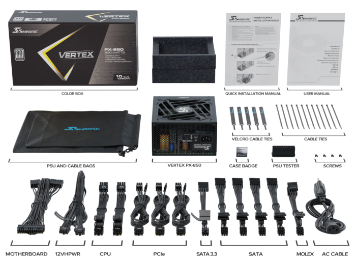 Захранващ блок Seasonic VERTEX PX-850, 850W, 80+ Platinum - Image 7