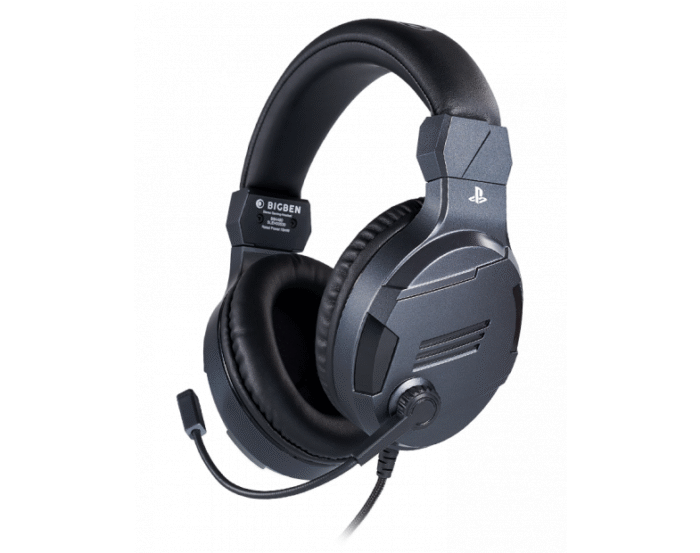 Геймърски слушалки Nacon Bigben PS4 Official Headset V3 Titanium, Микрофон, Сив - Image 1