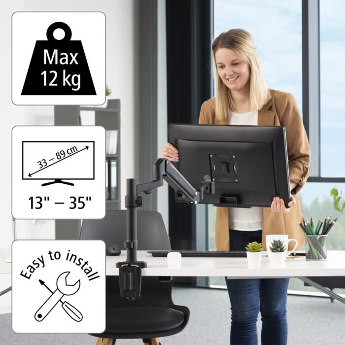 Стойка за монитор за бюро HAMA, Регулируема, 13"-35", 118496 - Image 11