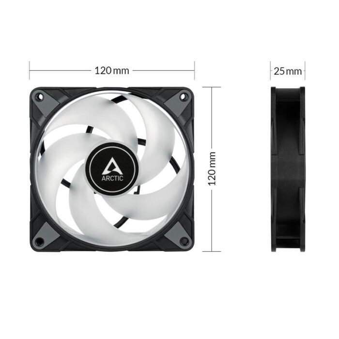 Вентилатор ARCTIC P12 Black, A-RGB, 120mm - Image 4