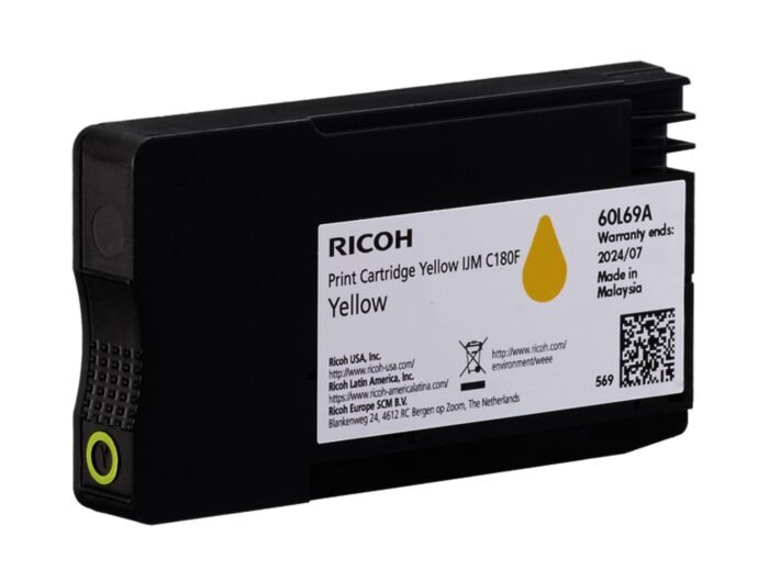 Касета с мастило RICOH IJM C180F, 1600 копия, Yellow - Image 1