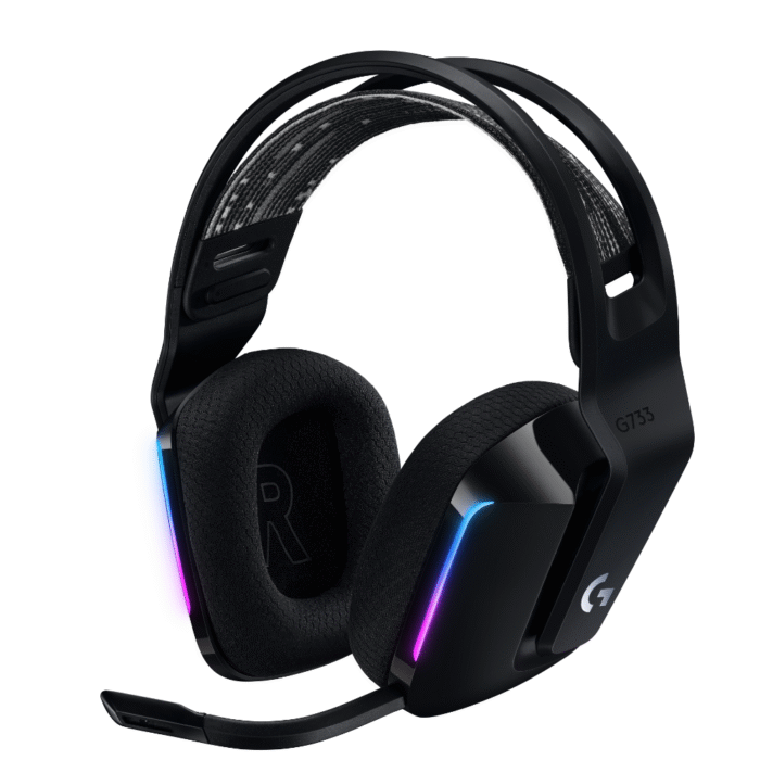 Геймърски слушалки Logitech G733 Lightspeed Wireless RGB, Микрофон, Черни - Image 1