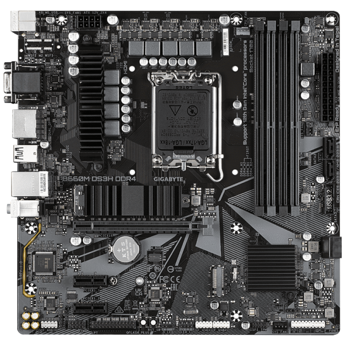 Дънна платка GIGABYTE B660M DS3H, socket 1700, mATX - Image 1