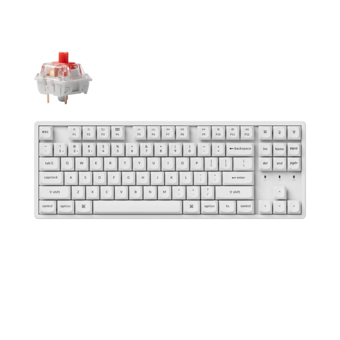 Геймърска механична клавиатура Keychron K8 Pro White K Pro Red RGB - Image 1