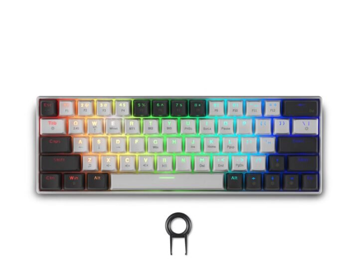 Геймърска безжична клавиатура Spartan Gear Pegasus 2 RGB White/Grey - Image 1