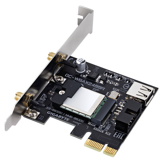 Безжична карта GIGABYTE GC-WBAX2400R RTL8852CE WIFI 6E 2x2 802.11ax, Bluetooth 5.3 - Image 1