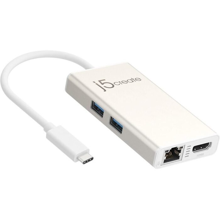 Мултипортов USB-C адаптер j5Create JCA374, HDMI, Ethernet, USB 3.0 хъб, PD 2.0 - Image 1