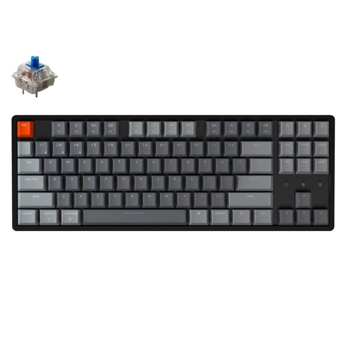 Геймърска Механична клавиатура Keychron K8 Aluminum TKL Gateron Blue Switch RGB LED Gateron Blue Switch ABS - Image 1