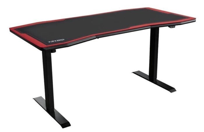 Геймърско бюро Nitro Concepts D16E, Carbon Red, Електрическо управление на височина - Image 1