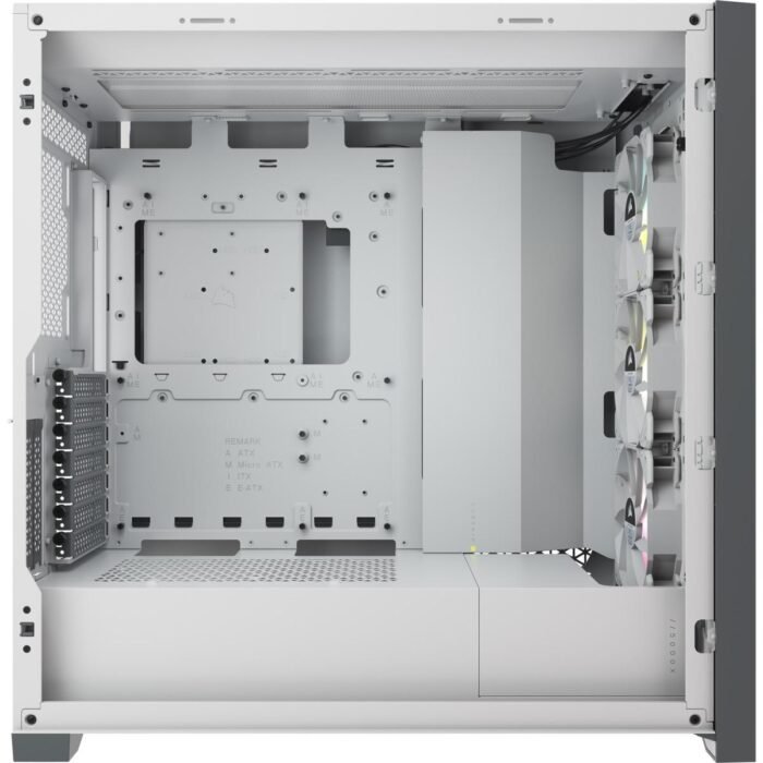 Кутия Corsair iCUE 5000X RGB Mid Tower, Tempered Glass, Бяла - Image 4