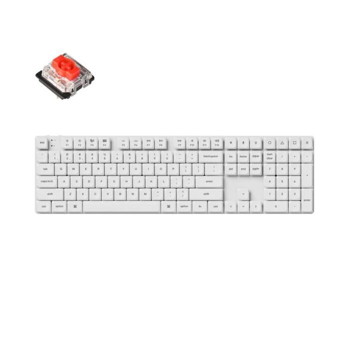 Геймърска механична клавиатура Keychron K5 Pro White QMK/VIA Full-Size Hot-Swappable Low-Profile Gateron Red Switches RGB Backlight - Image 1