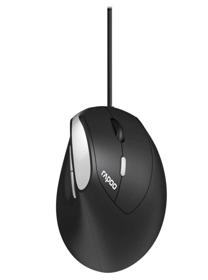 Вертикална ергономична мишка RAPOO EV200, С кабел, Черна - Image 1