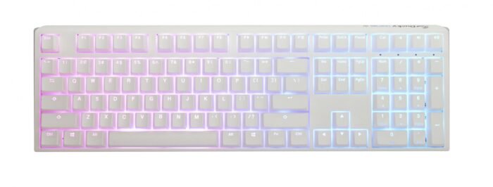 Геймърскa механична клавиатура Ducky One 3 Pure White Full Size Hotswap Cherry MX Blue, RGB, PBT Keycaps - Image 1