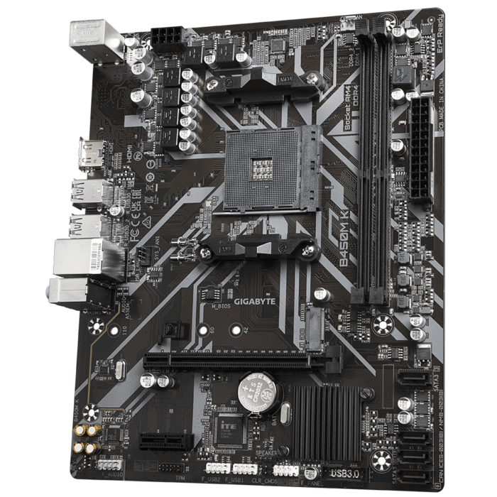 Дънна платка GIGABYTE B450M K Socket AM4 - Image 3