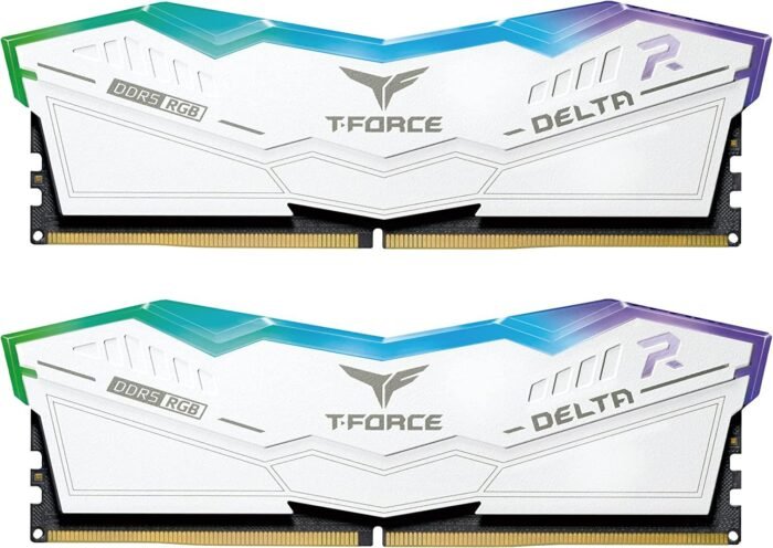 Памет Team Group T-Force Delta RGB White DDR5 32GB (2x16GB) 6000MHz CL38 - Image 1