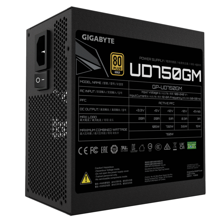 Захранващ блок Gigabyte UD750GM, 80 Plus, Gold,750W, Modular - Image 5