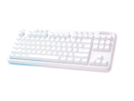 Безжична геймърска механична клавиатура Logitech G G715, TKL, Tactile, RGB LED, US Layout, бяла