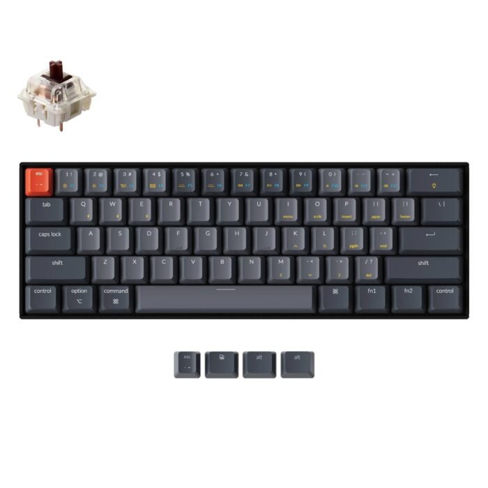 Геймърска Механична клавиатура Keychron K12 Hot-Swappable Aluminum 60% Gateron Brown Switch RGB LED ABS - Image 1