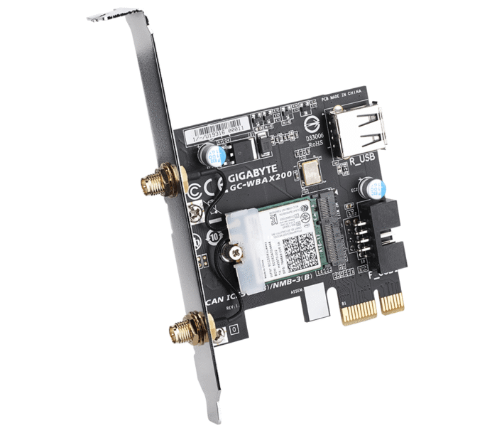 Безжична карта GIGABYTE AORUS X200 Intel® WIFI 6 2x2 802.11ax, Bluetooth 5.0 - Image 3