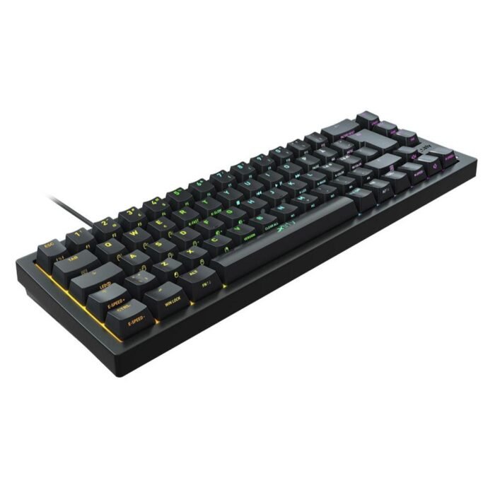 Геймърскa механична клавиатура XTRFY K5, 65% Hotswap, RGB подсветка, UK Layout Kailh Red, Черен - Image 3