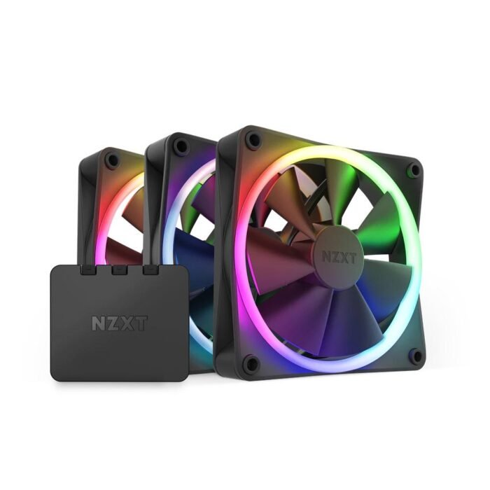 Комплект вентилатори NZXT F120 RGB Black 3 броя и NZXT RGB контролер - Image 1
