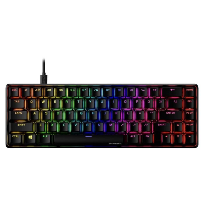 Геймърскa механична клавиатура HyperX Alloy Origins 65, HyperX Aqua суичове, Черен - Image 1
