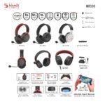 A4tech Bloody МR-590 Геймърски безжични слушалки с микрофон,Bluetooth 3.5мм жак, червен - Image 3