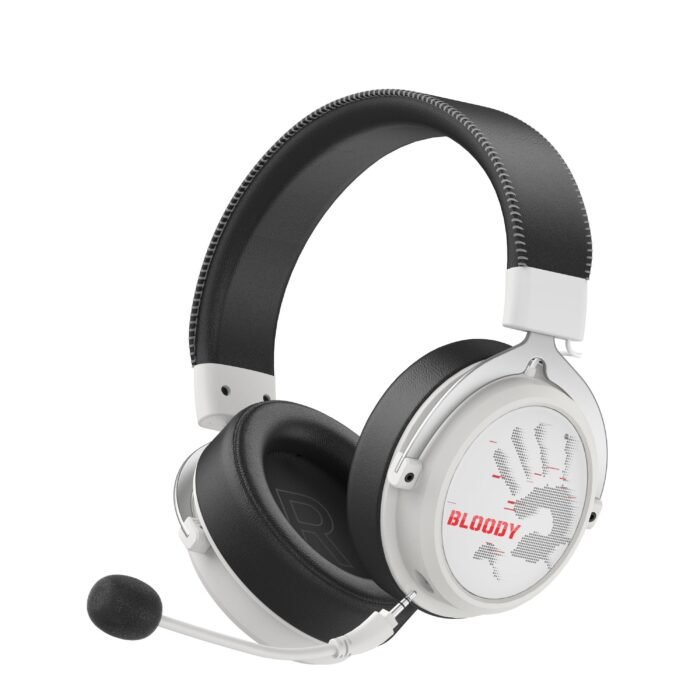 A4tech Bloody МR-590 Геймърски безжични слушалки с микрофон,Bluetooth 3.5мм жак, бял - Image 1