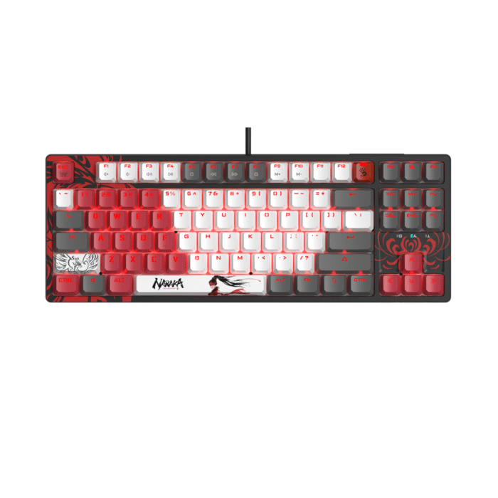 А4tech Геймърска механична  клавиатура Bloody Naraka S87  TKL Backlit red switch , USB - Image 1