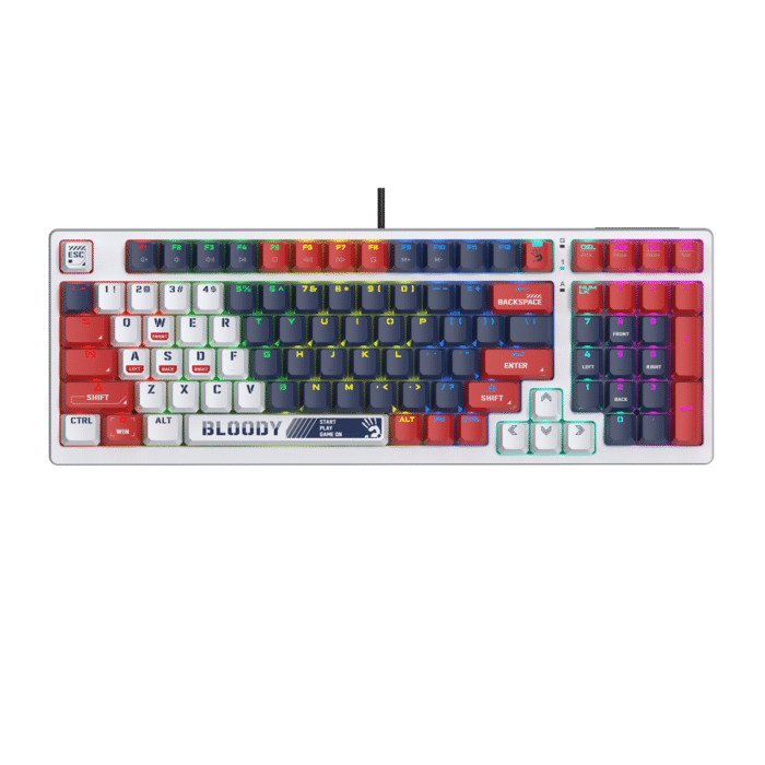 А4tech Геймърска механична  клавиатура Bloody Sports Navy S98 BLMS RGB Backlit red switch , USB - Image 1