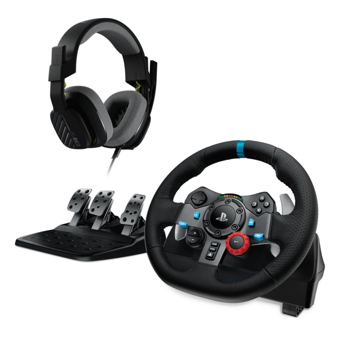 Волан Logitech Driving Force G29 PS3/PS4/PS5/PC в комплект с геймърски слушалки Astro A10 - Image 2