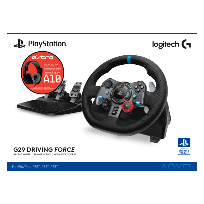 Волан Logitech Driving Force G29 PS3/PS4/PS5/PC в комплект с геймърски слушалки Astro A10 - Image 3
