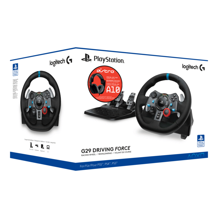 Волан Logitech Driving Force G29 PS3/PS4/PS5/PC в комплект с геймърски слушалки Astro A10 - Image 4