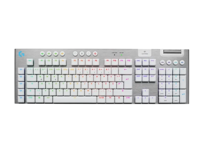 Безжична геймърска механична клавиатура Logitech G915X White Lightspeed - GL Tactile Switch - Image 1