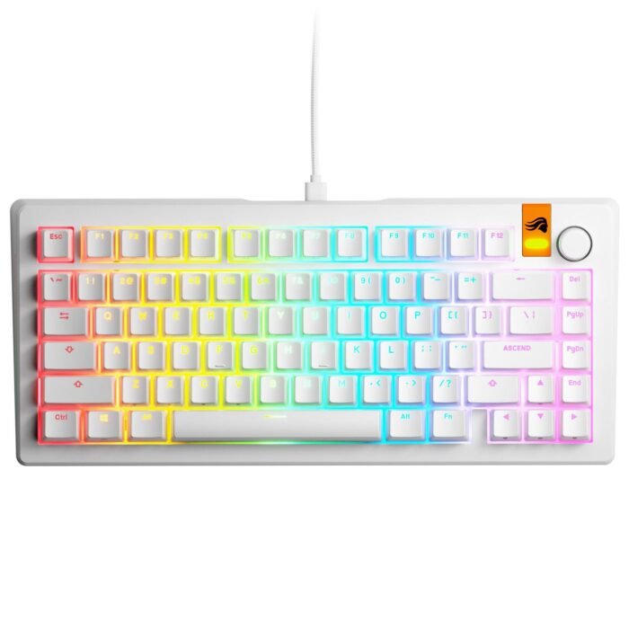 Геймърска механична клавиатура Glorious GMMK 3 HE 75% White - Fox HE Switches - Image 1