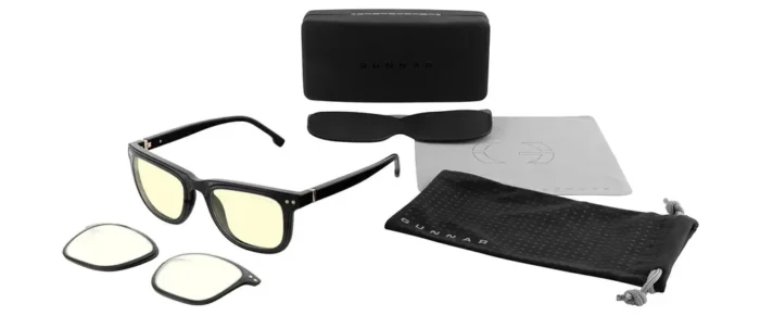 Комплект GUNNAR Cupertino Onyx с два вида стъкла Amber и Clear с калъф - Image 1