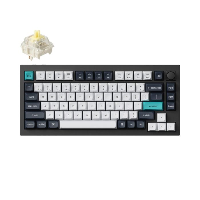 Безжична механичка клавиатура Keychron Q1 MAX Gateron Jupiter Banana Switch - Carbon Black - Image 1