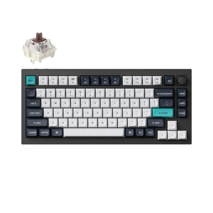Безжична механичка клавиатура Keychron Q1 MAX Gateron Jupiter Brown Switch - Carbon Black - Image 1