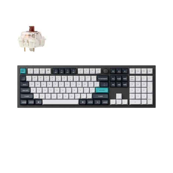 Безжична механичка клавиатура Keychron Q6 MAX Gateron Jupiter Brown Switch - Carbon Black - Image 1