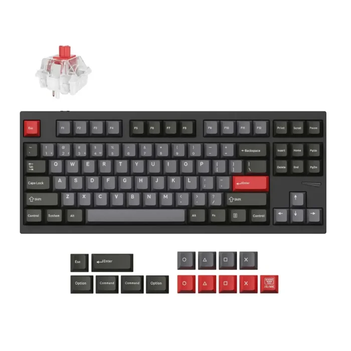 Механична клавиатура Lemokey L4 QMK TKL Navy Blue - Keychron Super Red Switch - Image 1