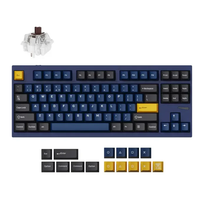 Механична клавиатура Lemokey L4 QMK TKL Navy Blue - Keychron Super Brown Switch - Image 1