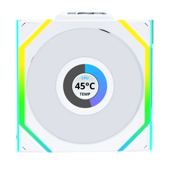 Вентилатори 3бр Lian Li UNI FAN SL Wireless LCD Reverse Blade ARGB PWM - 120 mm Бели - Image 4