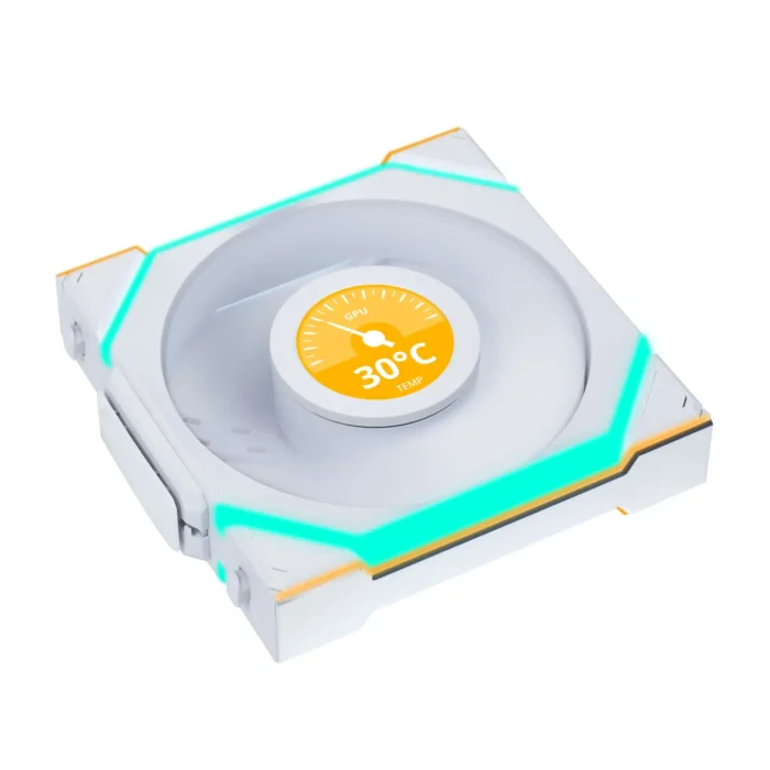 Вентилатори 3бр Lian Li UNI FAN SL Wireless LCD Reverse Blade ARGB PWM - 120 mm Бели - Image 5