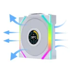 Вентилатори 3бр Lian Li UNI FAN SL Wireless LCD Reverse Blade ARGB PWM - 120 mm Бели - Image 3