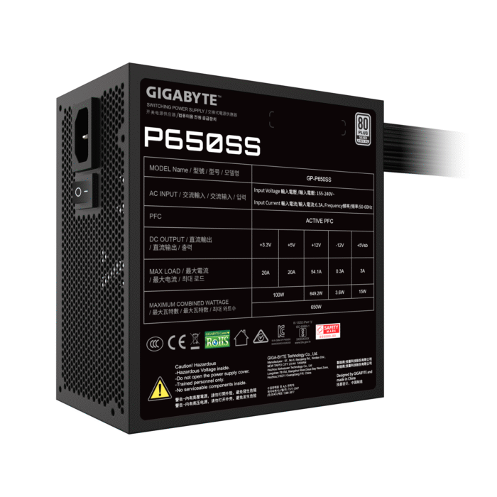 Захранващ блок Gigabyte P650SS 650W 80+ Silver - Image 6