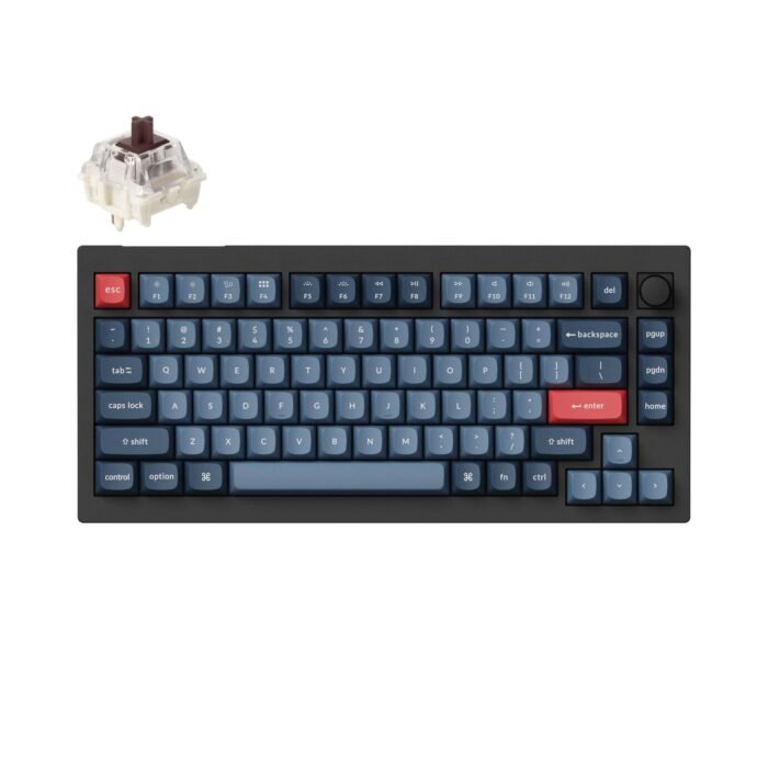 Механична клавиатура Keychron V1 MAX QMK 75% Carbon Black - Wireless - Image 1